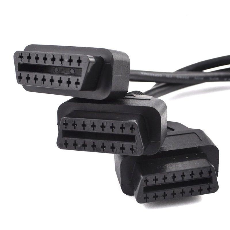 OLLGEN OBD2 Splitter Cable,OBD-II Extension Cable,1 Male to 3 Female Car Diagnostic Extender Cord Adapter,16 Pin Right Angle,1.6ft/50cm - Image 3